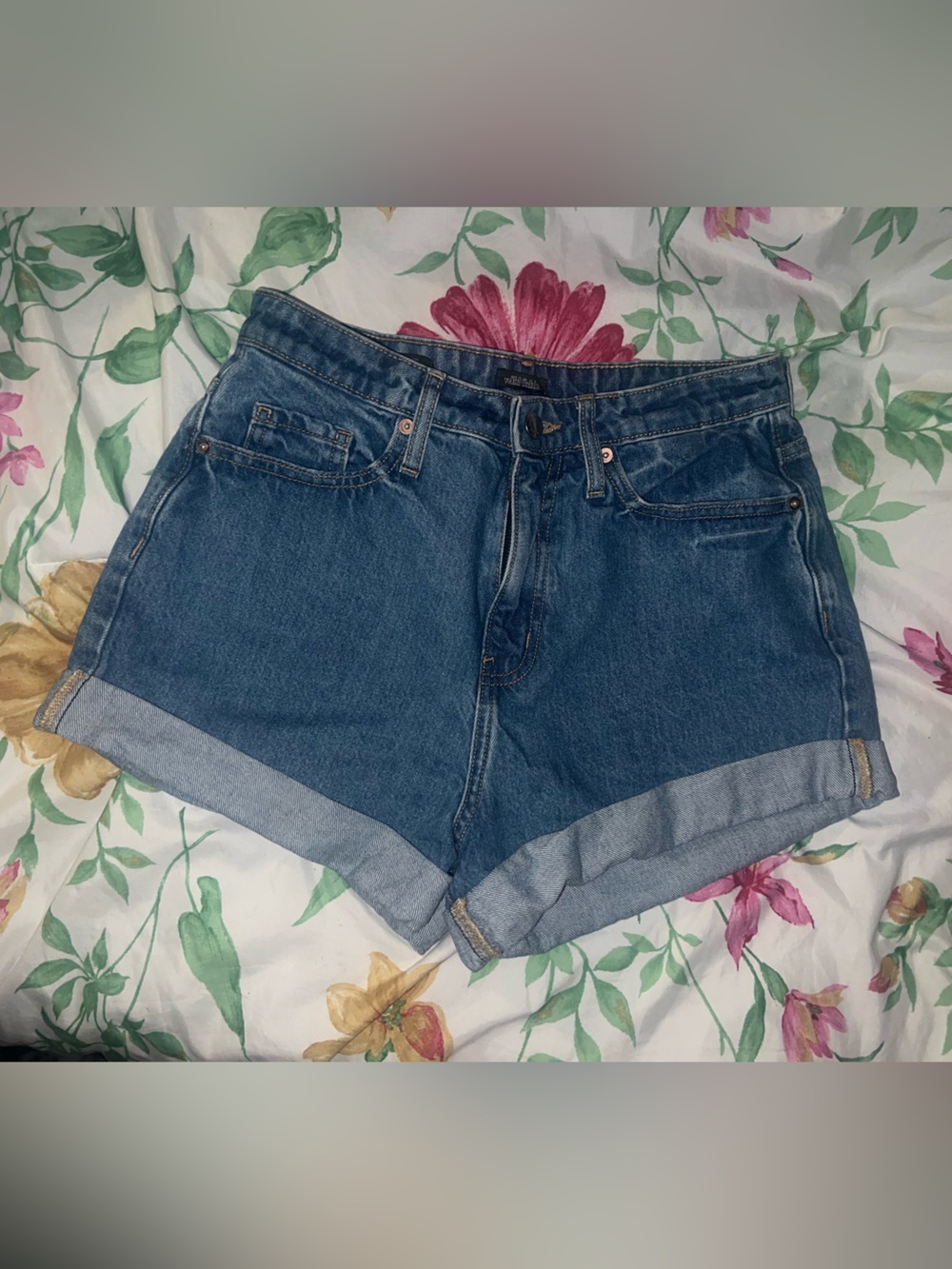Wild Fable Dark Blue Cuffed Denim Shorts